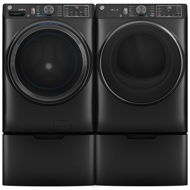 GE 28 in. 7.8 cu. ft. Smart Stackable Electric Dryer with Sensor Dry, Sanitize & Steam Cycle - Carbon Graphite, Carbon Graphite, hires