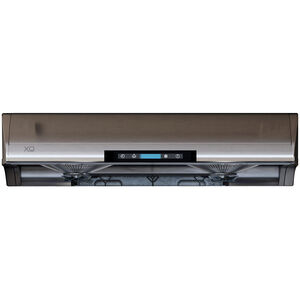 XO 30 in. Standard Style Range Hood with 6 Speed Settings, 550 CFM, Ducted Venting & 2 Halogen Lights - Black, Black, hires