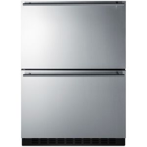 Summit 24 in. 3.7 cu. ft. Outdoor Double Refrigerator Drawers - Stainless Steel/Panel Ready, , hires