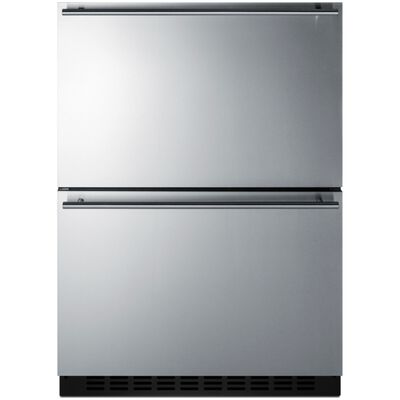Summit 24 in. 3.7 cu. ft. Outdoor Double Refrigerator Drawers - Stainless Steel/Panel Ready | ADRD241