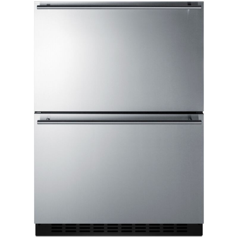 Summit 24 in. 3.7 cu. ft. Outdoor Double Refrigerator Drawers - Stainless Steel/Panel Ready, , hires