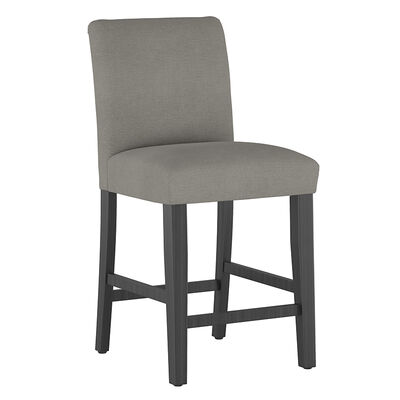 Skyline Furniture 26" Counter Stool in Linen Fabric - Grey | 63-7BLKLNNGR