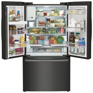 Frigidaire Gallery 36 in. 22.6 cu. ft. Counter Depth French Door Refrigerator with Ice & Water Dispenser - Black Stainless, Black Stainless, hires