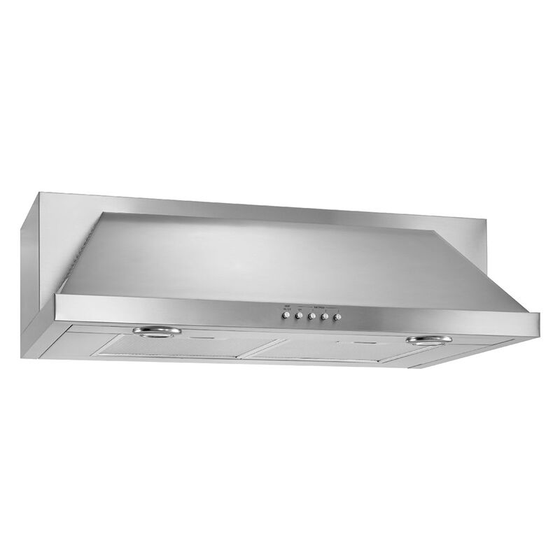 Maytag 30 in. Standard Style Range Hood with 3 Speed Settings, 400 CFM, Convertible Venting & 2 Halogen Lights - Stainless Steel, , hires