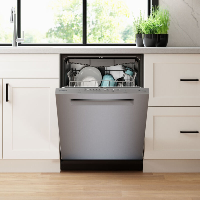 Bosch 500 Series 24 in. Smart Built-In Dishwasher with Top Control, 38 dBA Sound Level, 16 Place Settings, 8 Wash Cycles & Sanitize Cycle - Stainless Steel, , hires