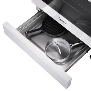 Midea 30 in. 6.3 cu. ft. Electric Range with Radiant Burners - White, White, hires