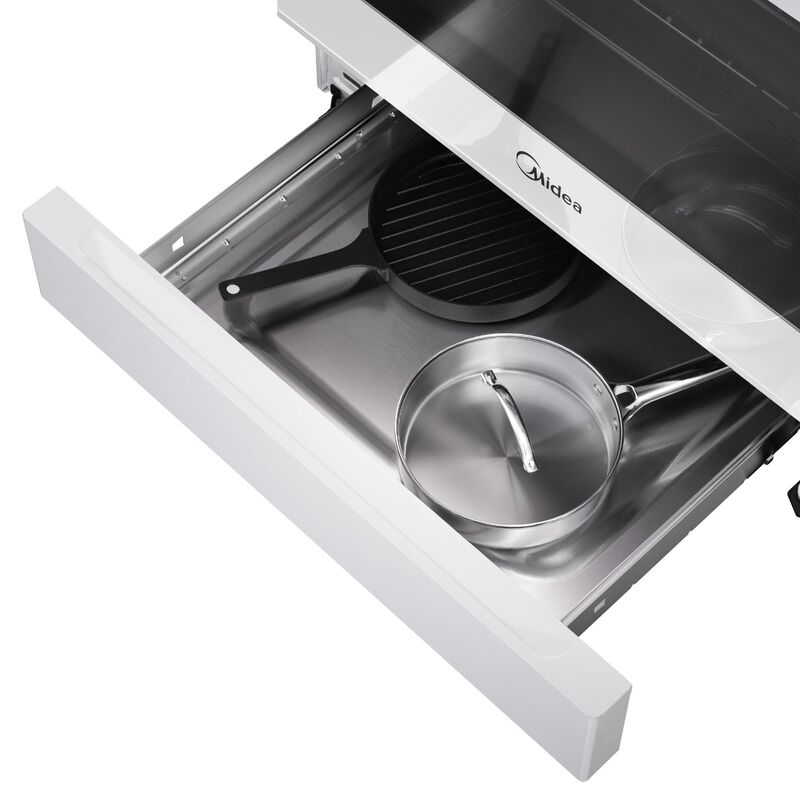 Midea 30 in. 6.3 cu. ft. Electric Range with Radiant Burners - White, White, hires