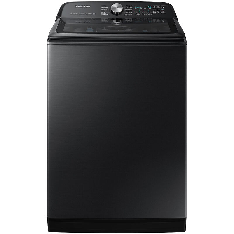 Samsung 27 5 1 Cu Ft Top Loading Smart Washer With 12 Wash Programs 10 Wash Options Sanitize Cycle Self Clean Brushed Black P C Richard Son