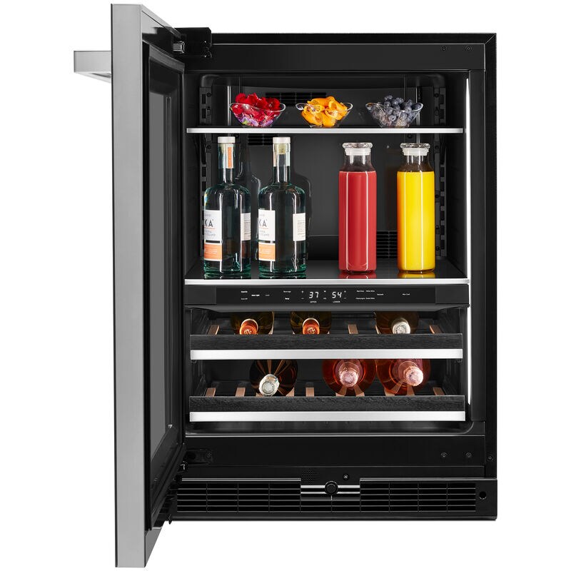 JennAir Noir Series 24 in. 5.0 cu. ft. Built-In Beverage Center with Fixed Shelves & Digital Control - Black, , hires