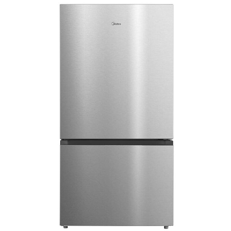 Midea 33 in. 22.8 cu. ft. Smart Counter Depth Bottom Freezer Refrigerator with Ice Maker - Stainless Steel, , hires
