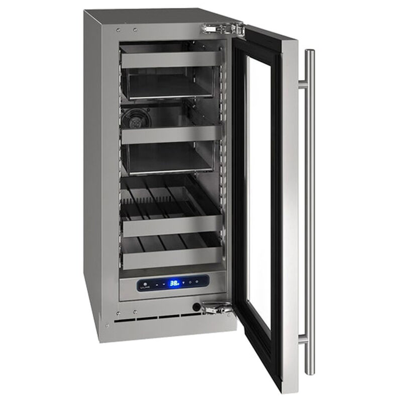 U-Line 5 Class Series 15 in. Built-In/Freestanding 2.9 cu. ft. Beverage Center with Removable Shelves & Digital Control - Stainless Steel, , hires