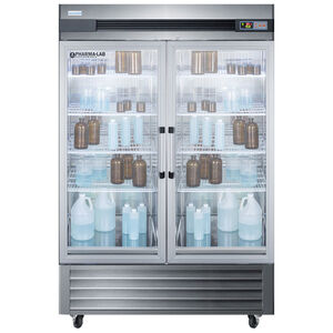 Summit Performance Series Pharma-Lab 55 in. 49.0 cu. ft. French Door Freezerless Refrigerator with Glass Doors - Stainless Steel, , hires