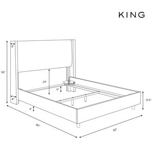 Skyline Furniture Linen Fabric Upholstered King Size Wingback Bed - Olive, , hires