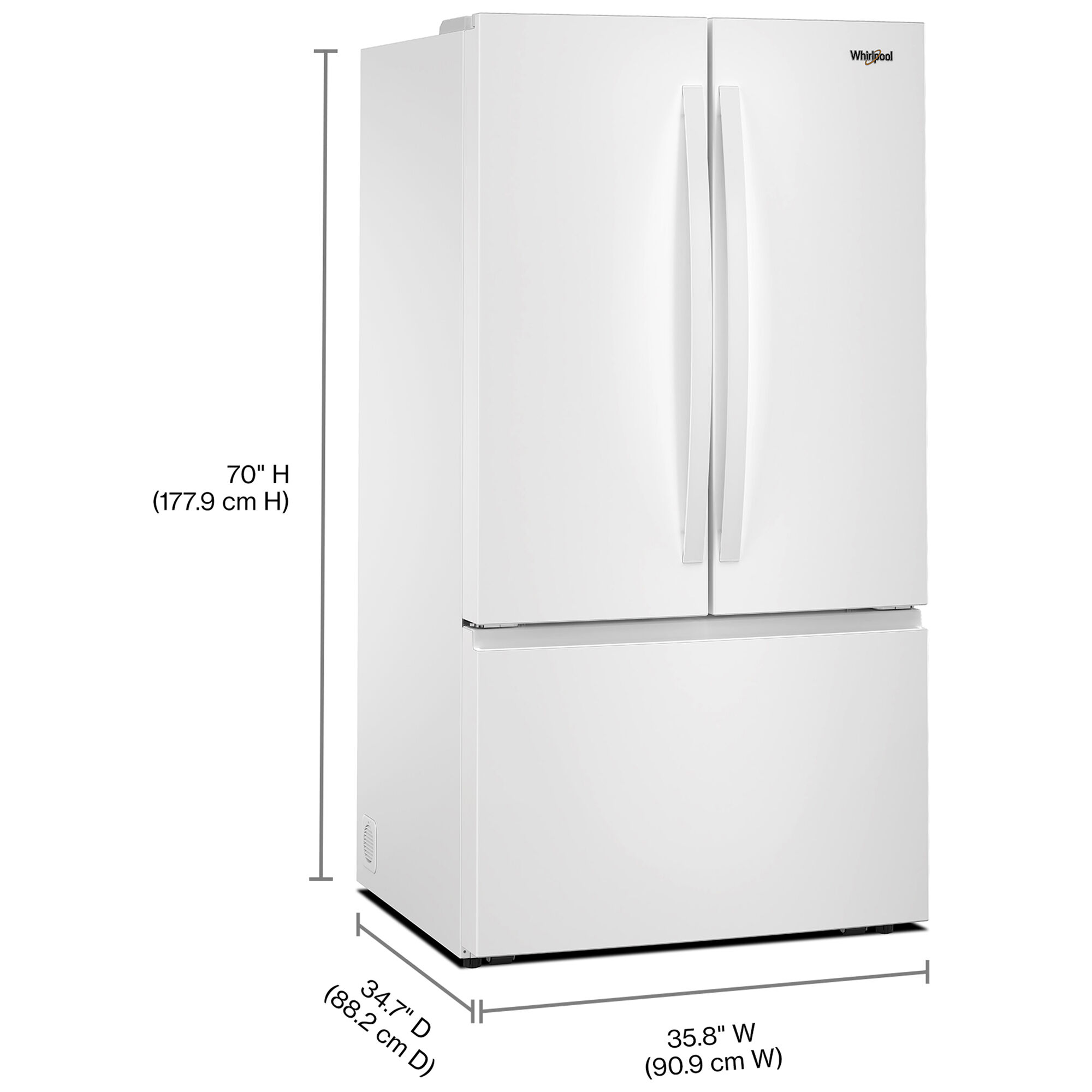 Whirlpool 36 in 30.5 cu. ft. French Door Refrigerator with Ice