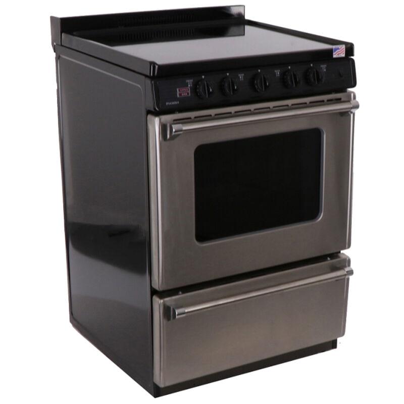 Premier 24 in. 3 cu. ft. Electric Range with Smoothtop Burners - Stainless Steel, , hires