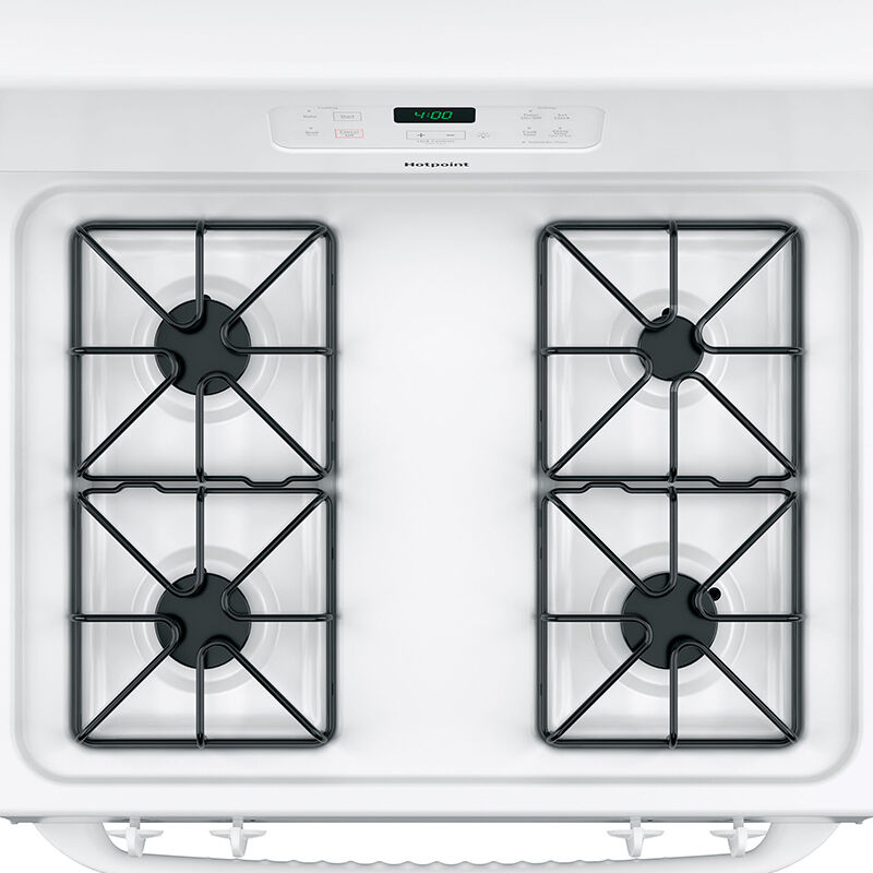 Hotpoint 24 in. 2.9 cu. ft. Oven Freestanding Gas Range with 4 Sealed  Burners - White