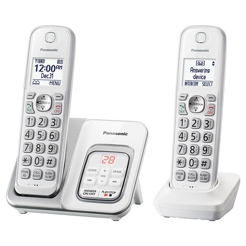 Panasonic 2handset Cordless Phone Set With Answer Machine Caller ID