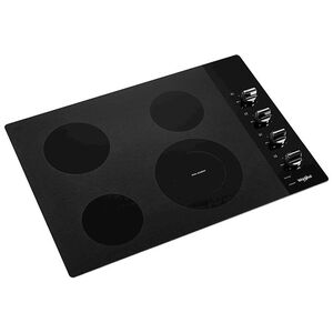 Whirlpool 30 in. 4-Burner Electric Cooktop with Simmer Burner - Black, Black, hires