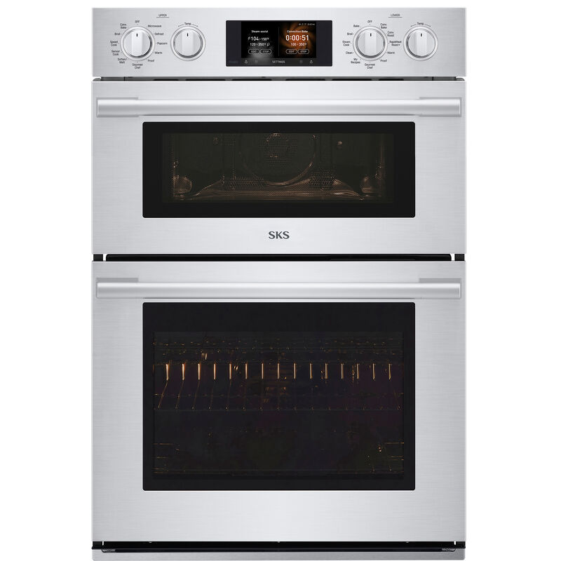 SKS 30 in. 6.4 cu. ft. Smart Speed/ Steam Electric Microwave/Wall Oven Combo with True European Convection & Sensor Cooking - Stainless Steel, , hires
