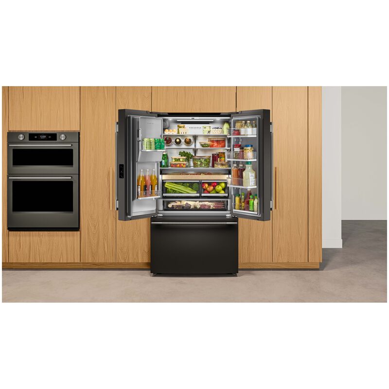 KitchenAid 36 in. 23.1 cu. ft. Smart Counter Depth French Door Refrigerator with Ice & Water Dispenser - Black Ore, , hires