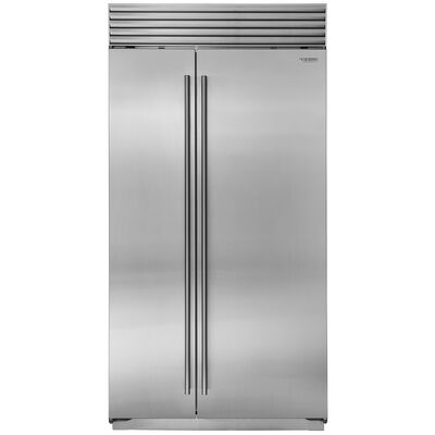 Sub-Zero Classic 42 in. 24.5 cu. ft. Built-In Smart Counter Depth Side-by-Side Refrigerator with Tubular Handles, Internal Ice & Water Dispenser - Stainless Steel | CL4250SIDST