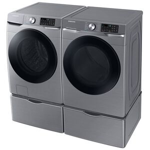 Samsung 27 in. 7.5 cu. ft. Smart Stackable Front Load Electric Dryer with Sanitize Cycle & Sensor Dry - Platinum, Platinum, hires