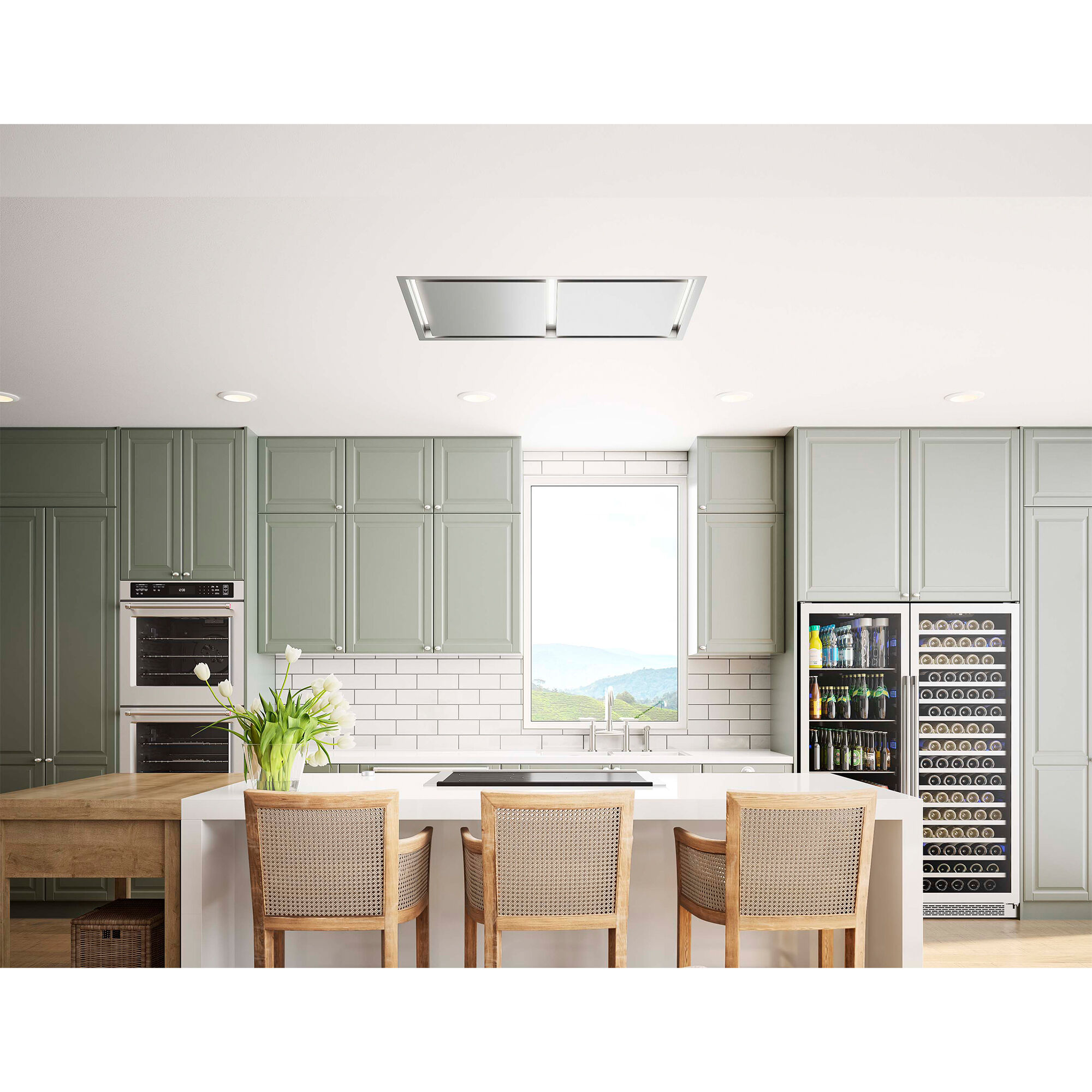 Zephyr 43 in. Ceiling Style Smart Range Hood with 3 Speed Settings
