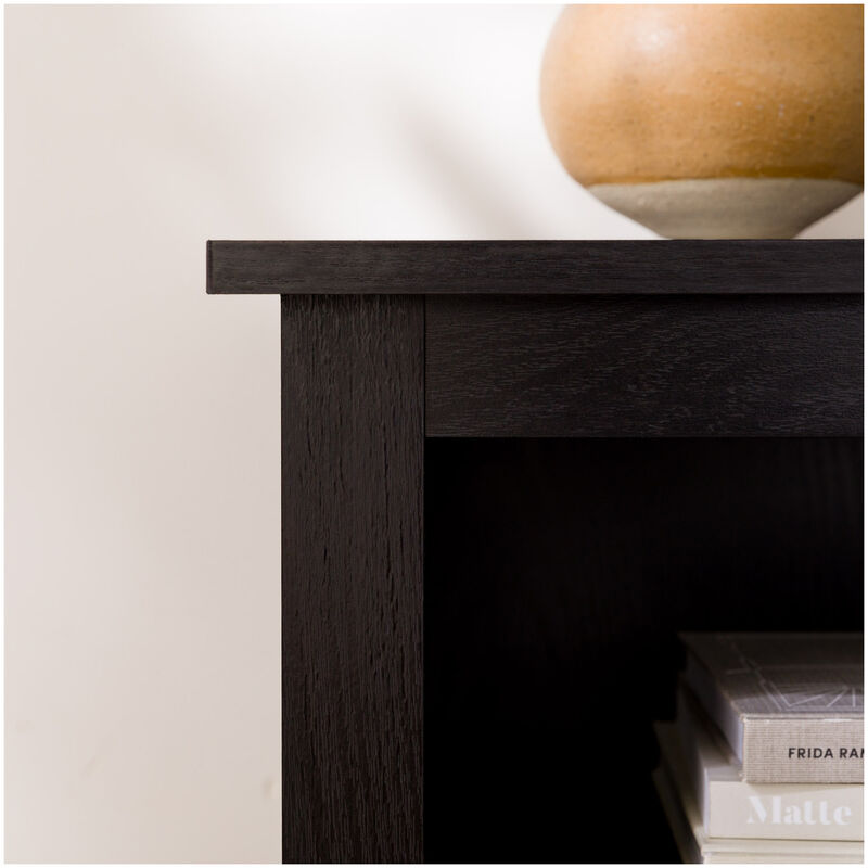 Walker Edison Essential 70 in. Rustic Wood TV Stand - Black, , hires