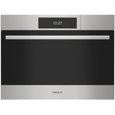 Wolf E Series 24 in. 1.7 cu. ft. Electric Wall Oven with Standard Convection & Steam Clean - Stainless Steel | CSO2450TES/T