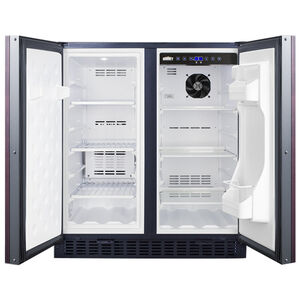 Summit 30 in. 5.4 cu. ft. Side by Side Undercounter Refrigerator - Custom Panel Ready with Black Trim, , hires