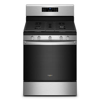 Whirlpool 30 in. 5.0 cu. ft. Air Fry Convection Oven Freestanding Gas Range with 5 Sealed Burners - Stainless Steel | WFG535S0LS