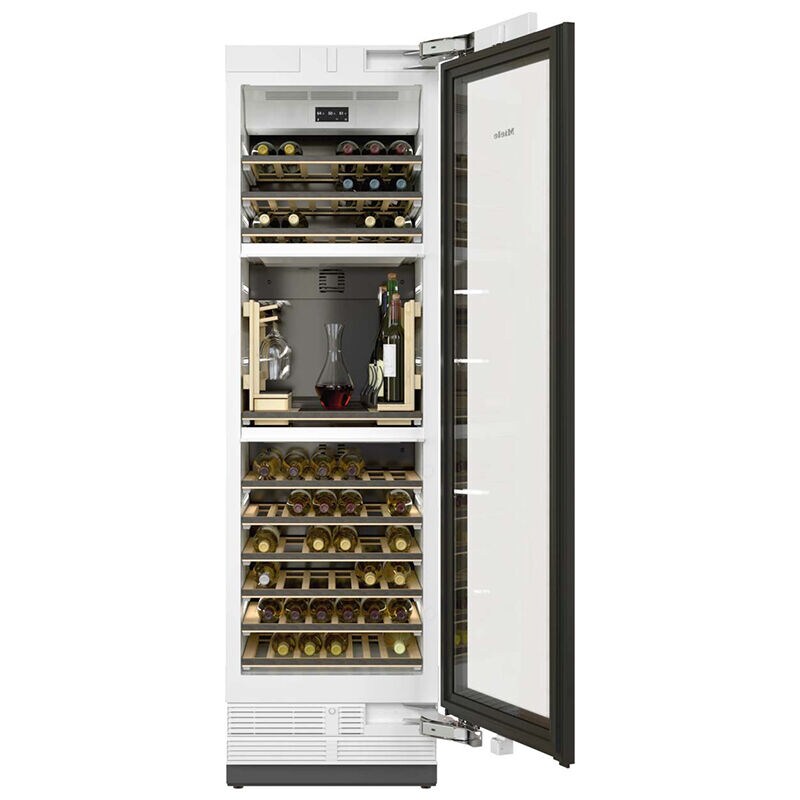 Miele MasterCool Series 24 in. Built-in Smart Wine Conditioning Unit with Wood Racks, Multi-Temperature Zones & 77 Bottle Capacity - Custom Panel Ready, , hires