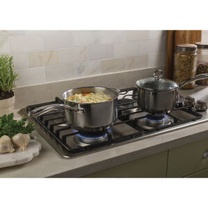 GE 30 in. 4-Burner Natural Gas Cooktop with Simmer Burner & Power Burner - Stainless Steel, Stainless Steel, hires