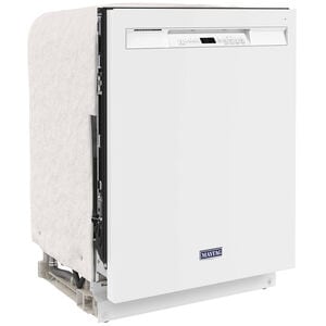 Maytag 24 in. Front Control Dishwasher with 50 dBa Sound Level & Pocket - White, White, hires
