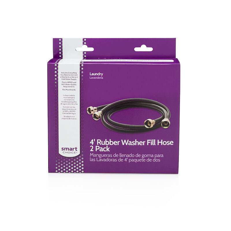 Hot & Cold Rubber Fill Hoses (2 Pack) 4 Ft Each, , hires