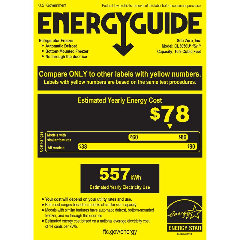 Sub-Zero Classic Series 30 in. Built-In 17.0 cu. ft. Smart Bottom Freezer Refrigerator with Tubular Handles- Stainless Steel, , hires
