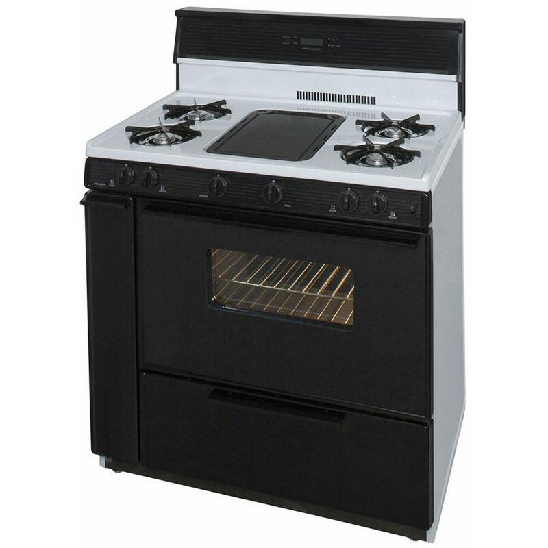 Premier 36 in. 3.9 cu. ft. Gas Range with Open Burners & Griddle - White, , hires