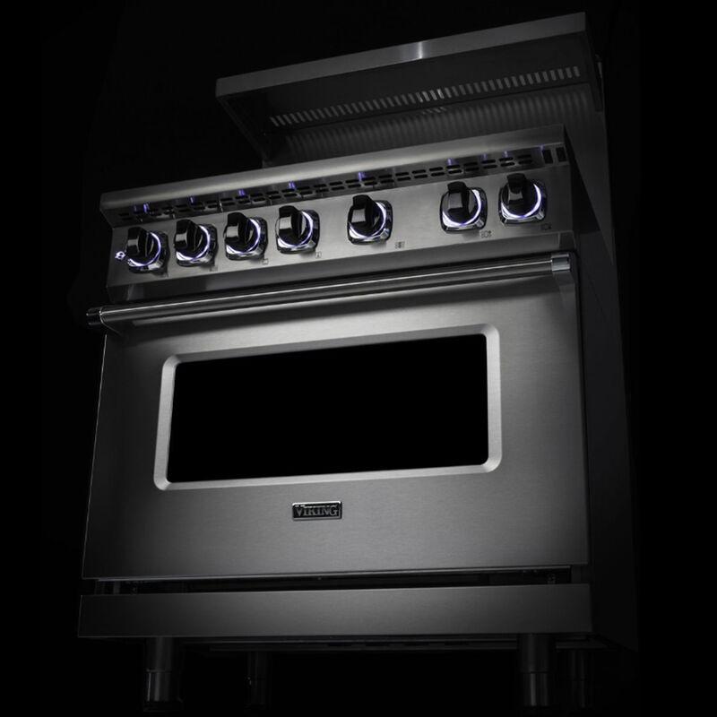 Viking 7 Series 36 in. 5.6 cu. ft. True European Convection Dual Fuel Range with 6 Sealed Burners - Stainless Steel, , hires