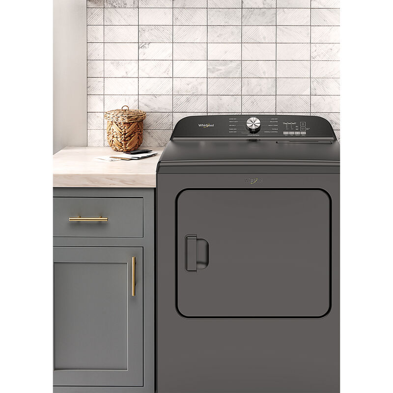 Whirlpool 29 in. 7.0 cu. ft. Gas Dryer with Wrinkle Shield Option, Steam Cycle & Sensor Dry - Volcano Black, Volcano Black, hires