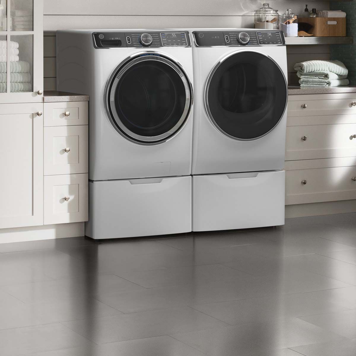 Ge stainless steel online washer and dryer