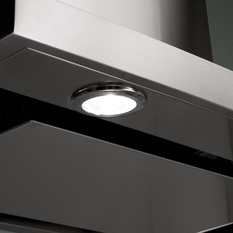 Monogram 30 in. Chimney Style Range Hood with 4 Speed Settings, 400 CFM & 2 Halogen Lights - Stainless Steel, , hires