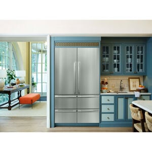 Signature Kitchen Suite 48 in. 26 cu. ft. Built-In Smart Counter Depth 6-Door French Door Refrigerator with Internal Water Dispenser - Custom Panel Ready, , hires