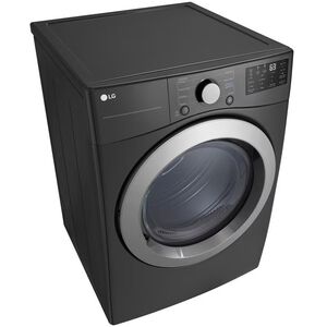 LG 27 in. 7.4 cu. ft. Stackable Gas Dryer with FlowSense Duct Clogging Indicator & Sensor Dry - Middle Black, Black, hires