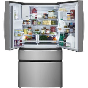 Frigidaire Gallery 36 in. 26.3 cu. ft. 4-Door French Door Refrigerator with Ice & Water Dispenser - Stainless Steel, , hires