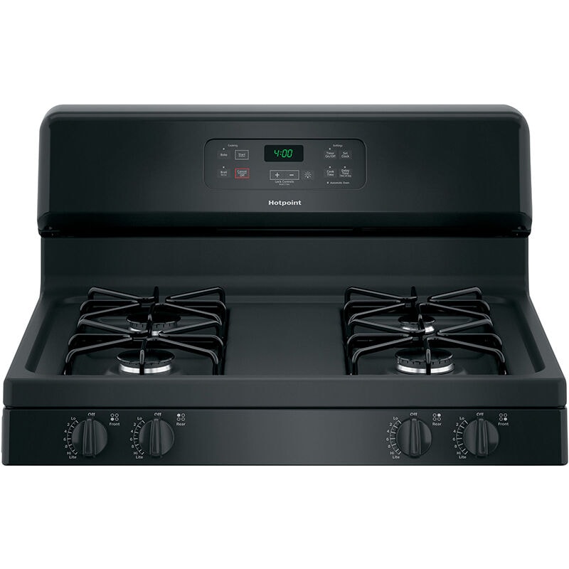 Hotpoint 30 in. 4.8 cu. ft. Gas Range with 4 Sealed Burners - Black, , hires
