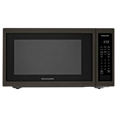 KitchenAid 22 in. 1.5 cu.ft Countertop Microwave with 10 Power Levels & Sensor Cooking Controls - Black Stainless Steel with PrintShield Finish | KMCC5015GBS