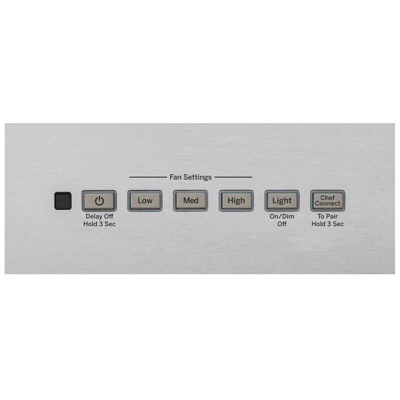 GE 36 in. Convertible Chimney Style Range Hood with 350 CFM, 4 Fan Speeds & 2 LED Lights - Stainless Steel, , hires