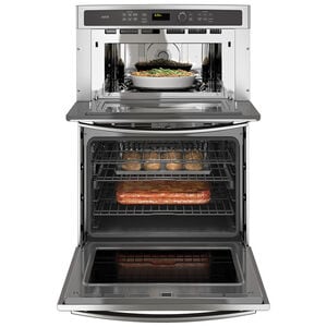 GE Profile 30 in. 6.7 cu. ft. Speed Electric Microwave/Wall Oven Combo with True European Convection & Sensor Cooking - Stainless Steel, , hires