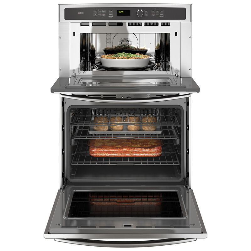 GE Profile 30 in. 6.7 cu. ft. Speed Electric Microwave/Wall Oven Combo with True European Convection & Sensor Cooking - Stainless Steel, , hires