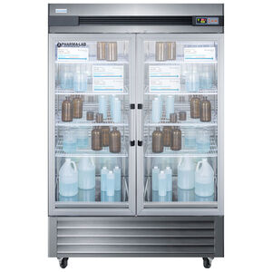 Summit Performance Series Pharma-Lab 55 in. 49.0 cu. ft. French Door Freezerless Refrigerator with Glass Doors - Stainless Steel, , hires